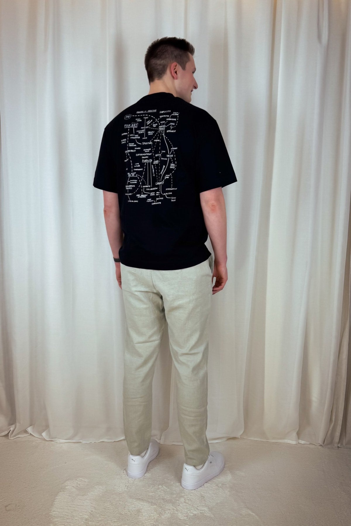 Printed T-Shirt - weiß/schwarz