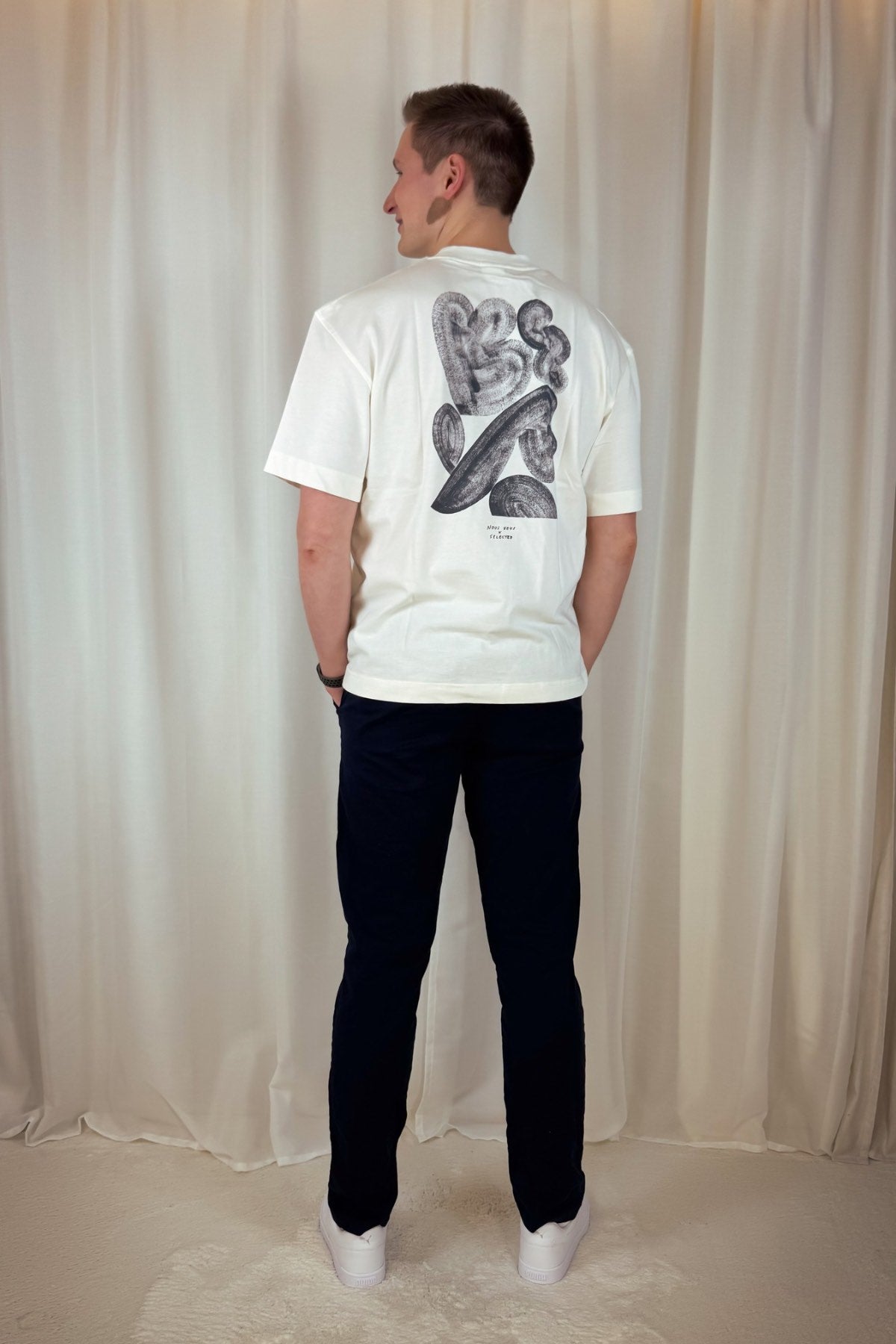 Printed T-Shirt - weiß/schwarz