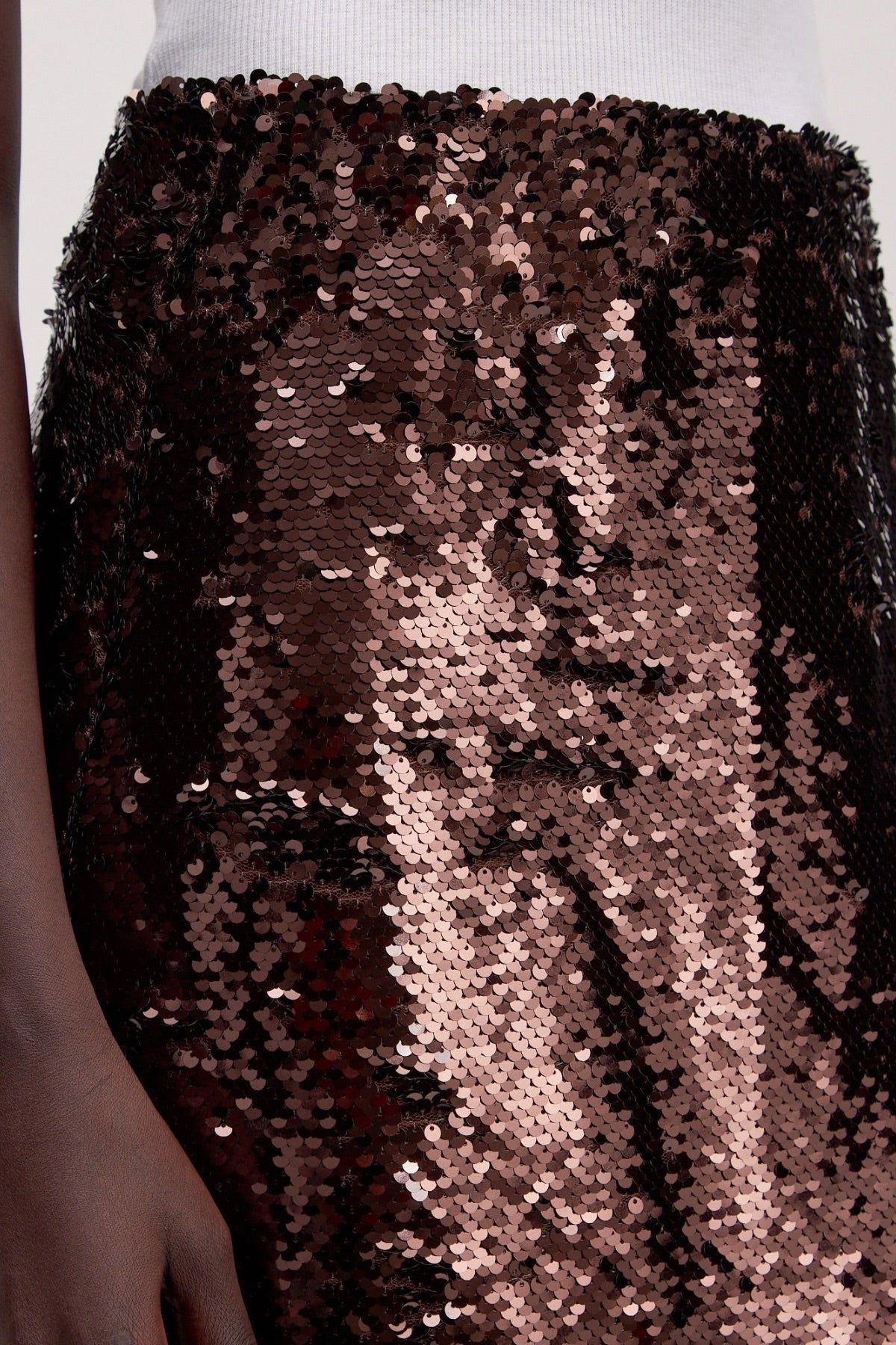 Rock Geri mit Pailetten - braun