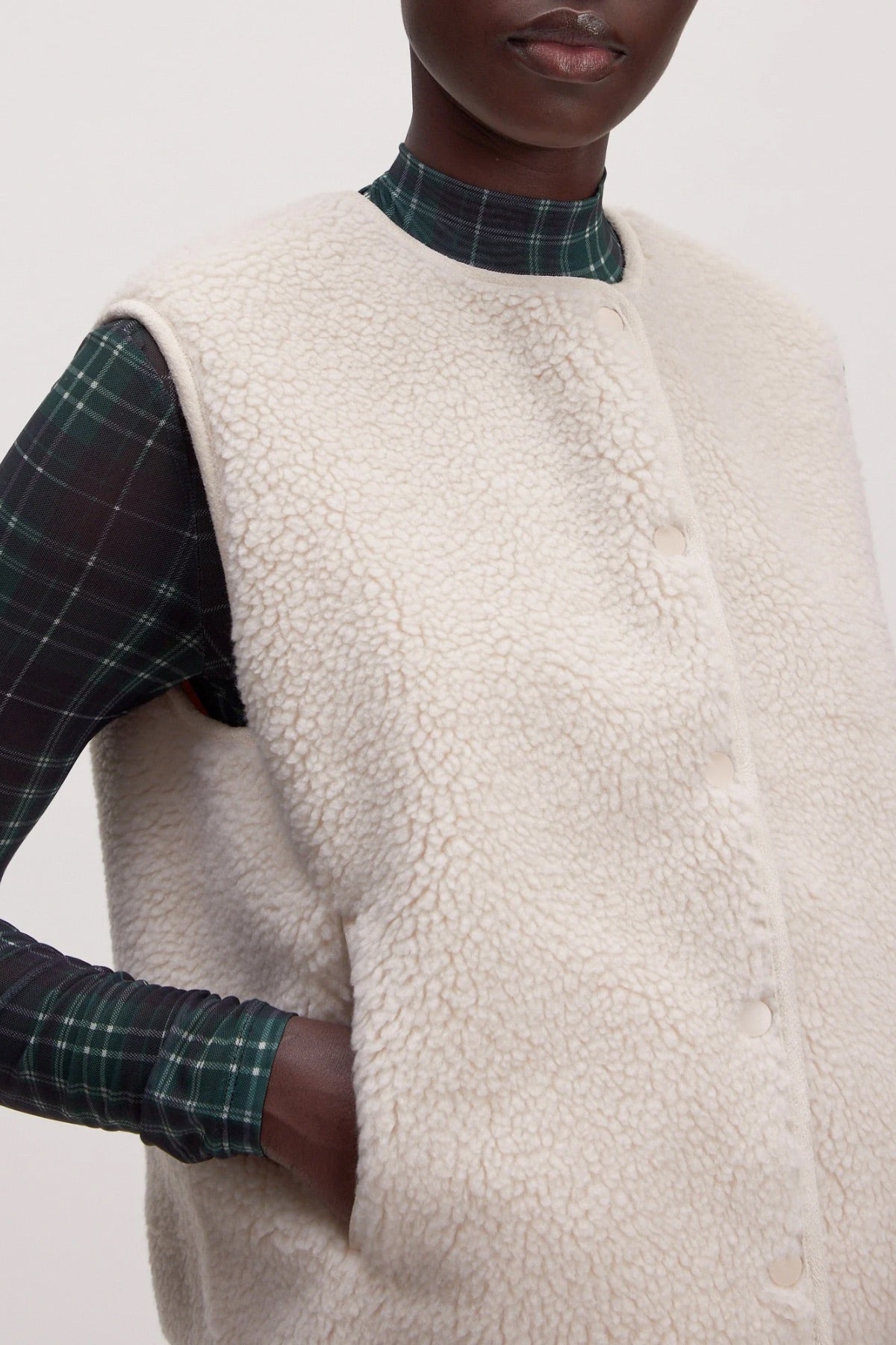 Teddyweste Harlow - creme