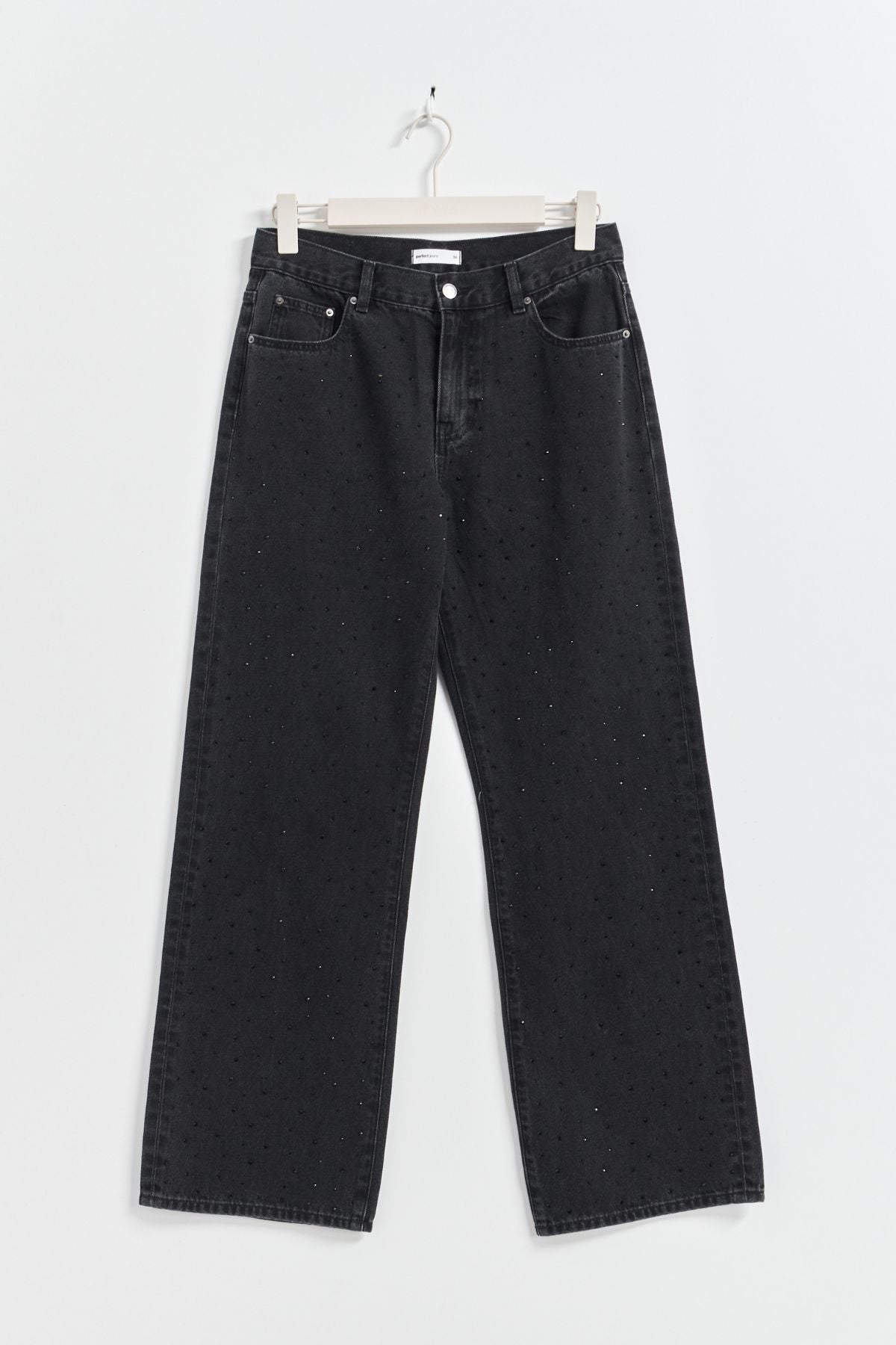 Jeans mit Strass - offblack