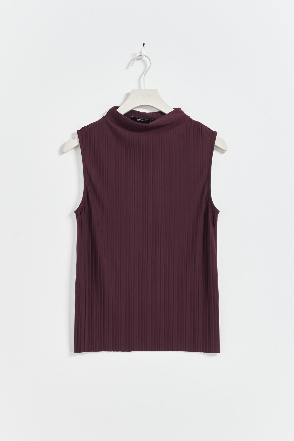 Plissee Top mit kleinem Stehkragen