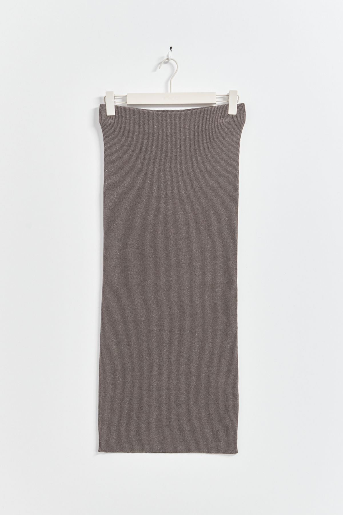 Knitted metallic Skirt - Strickrock - beige
