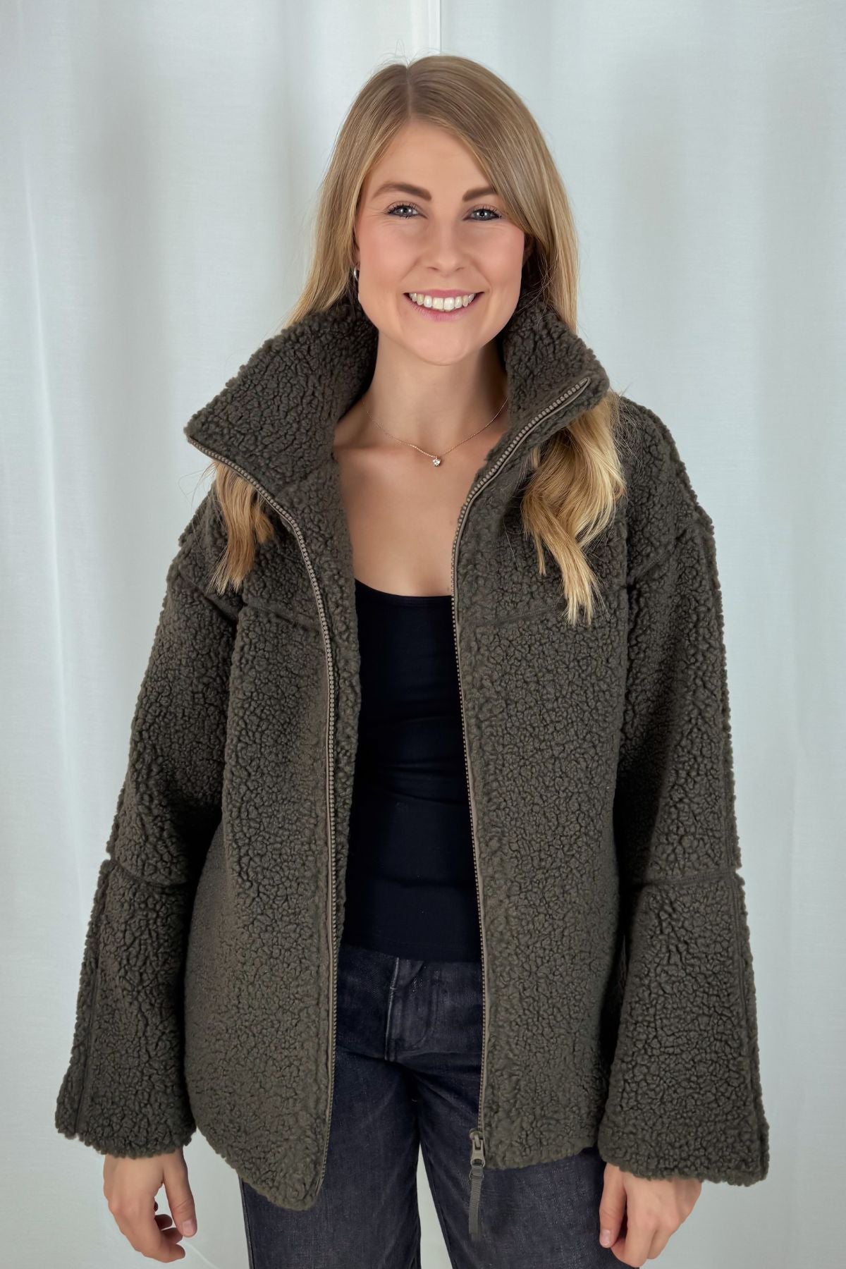 Teddy Jacke - grün