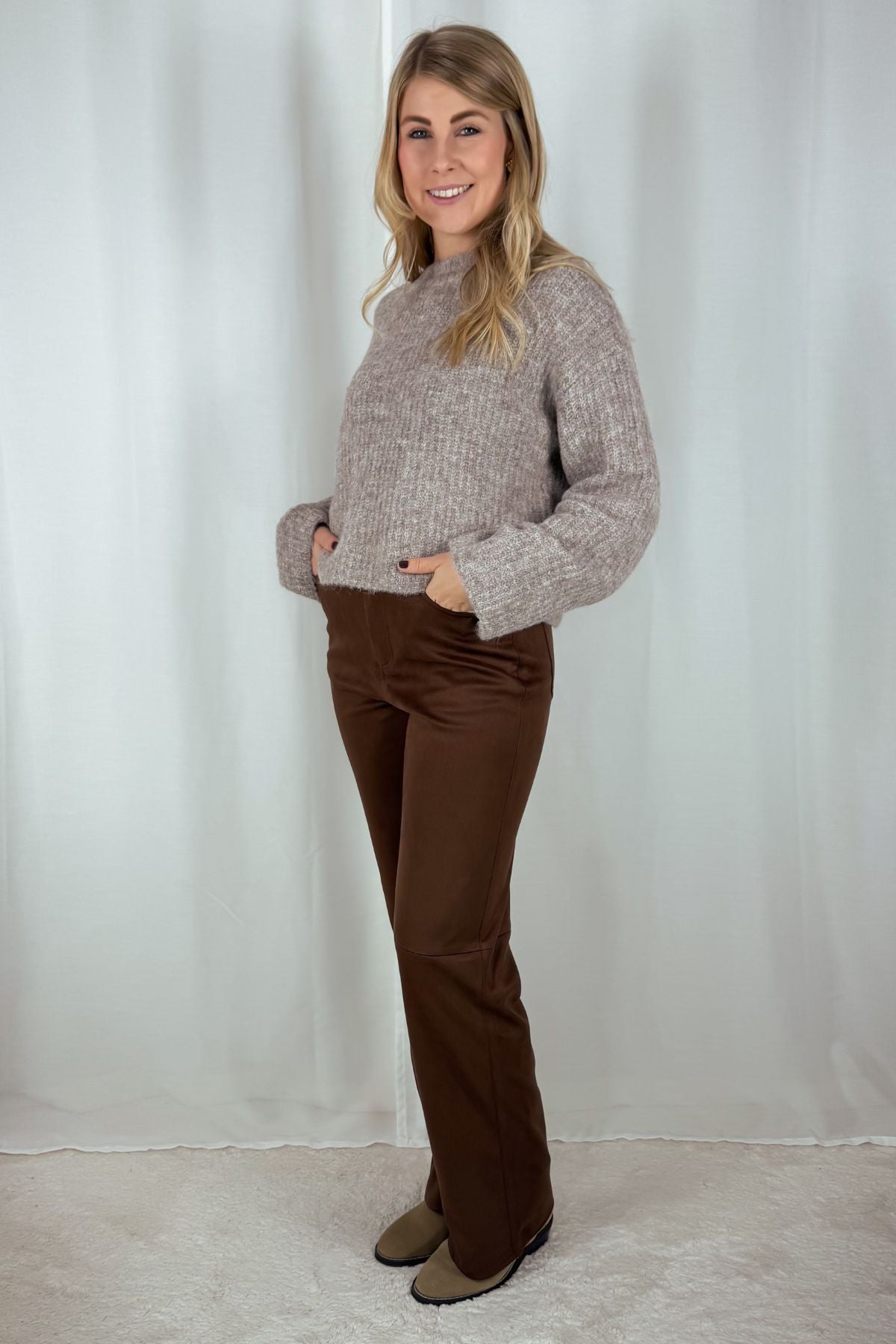 Suede-Hose Celina - braun