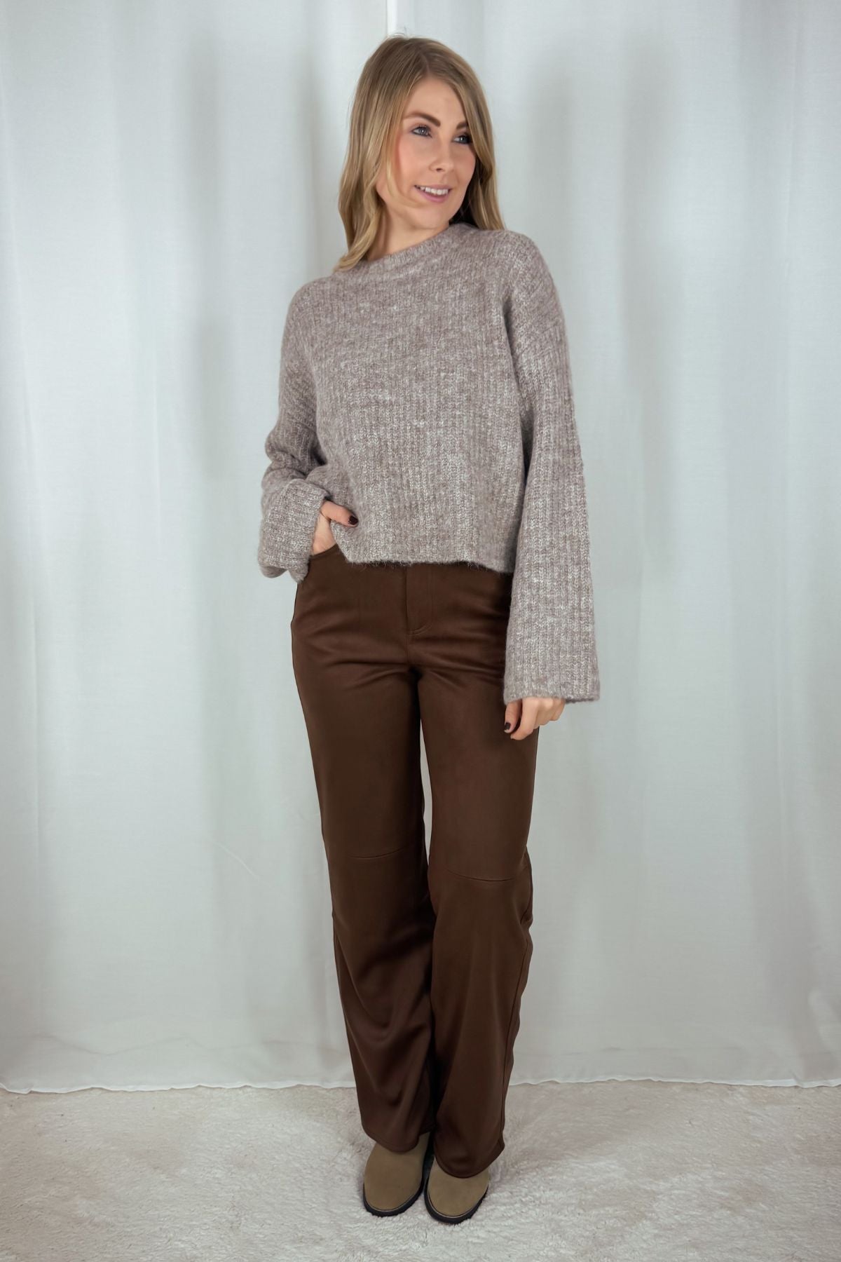 Suede-Hose Celina - braun
