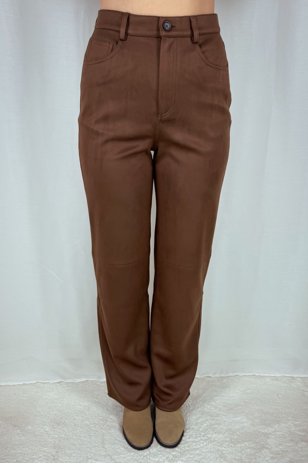 Suede-Hose Celina - braun