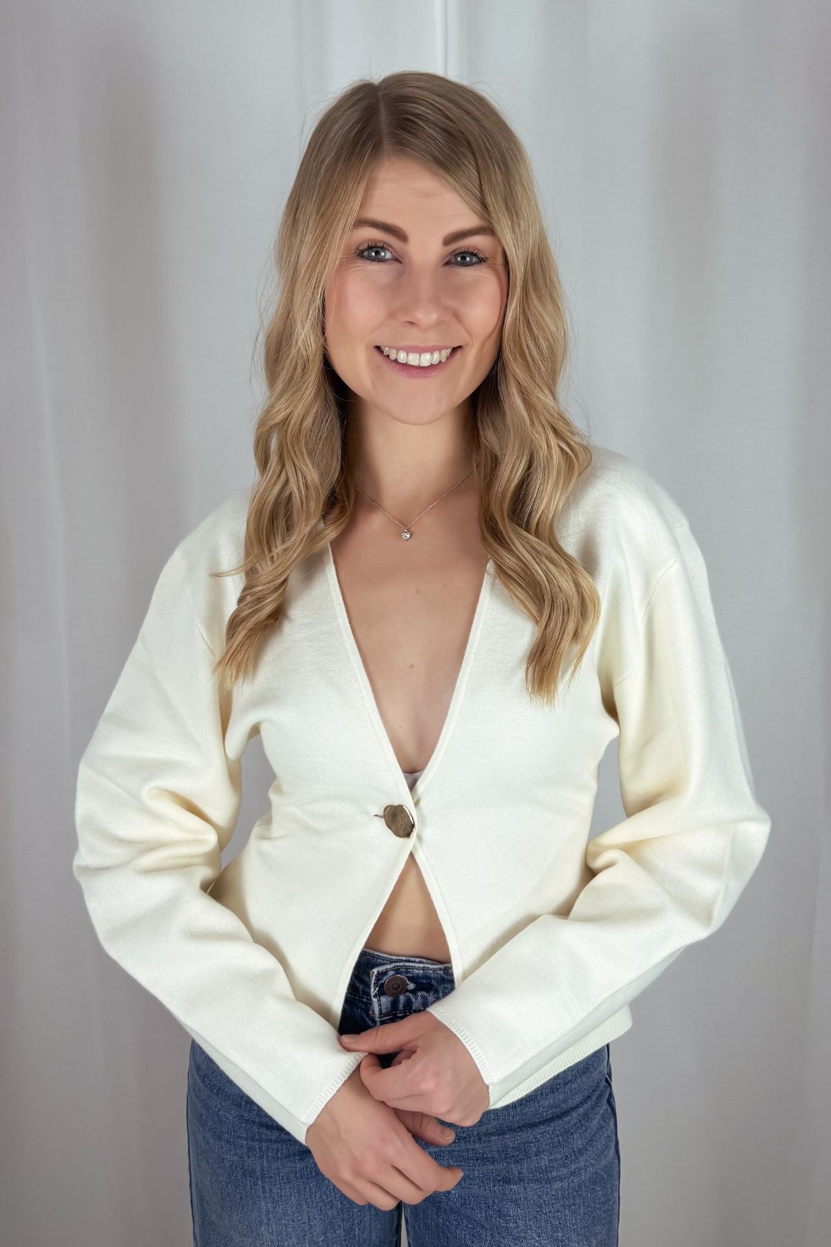 Shaped Strickcardigan - burgunder & creme