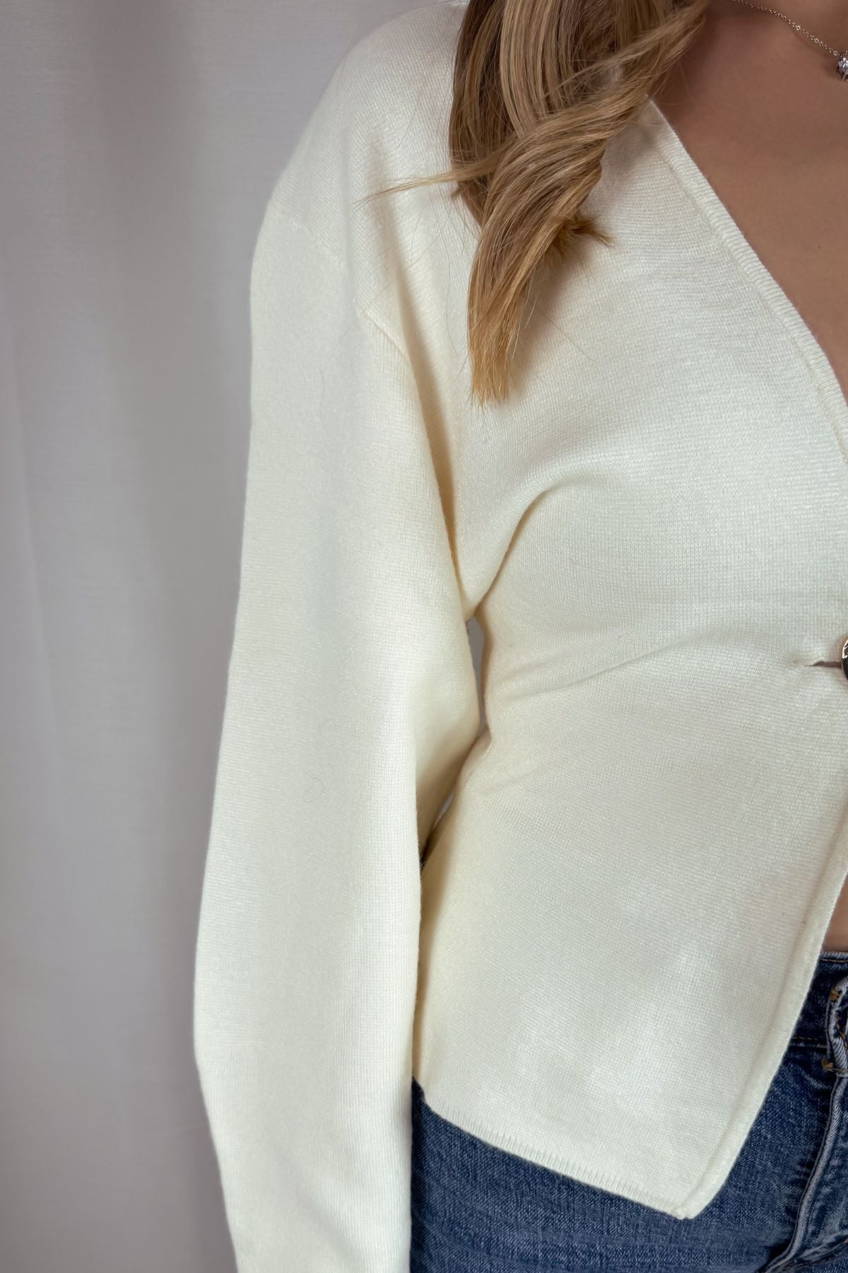 Shaped Strickcardigan - burgunder & creme