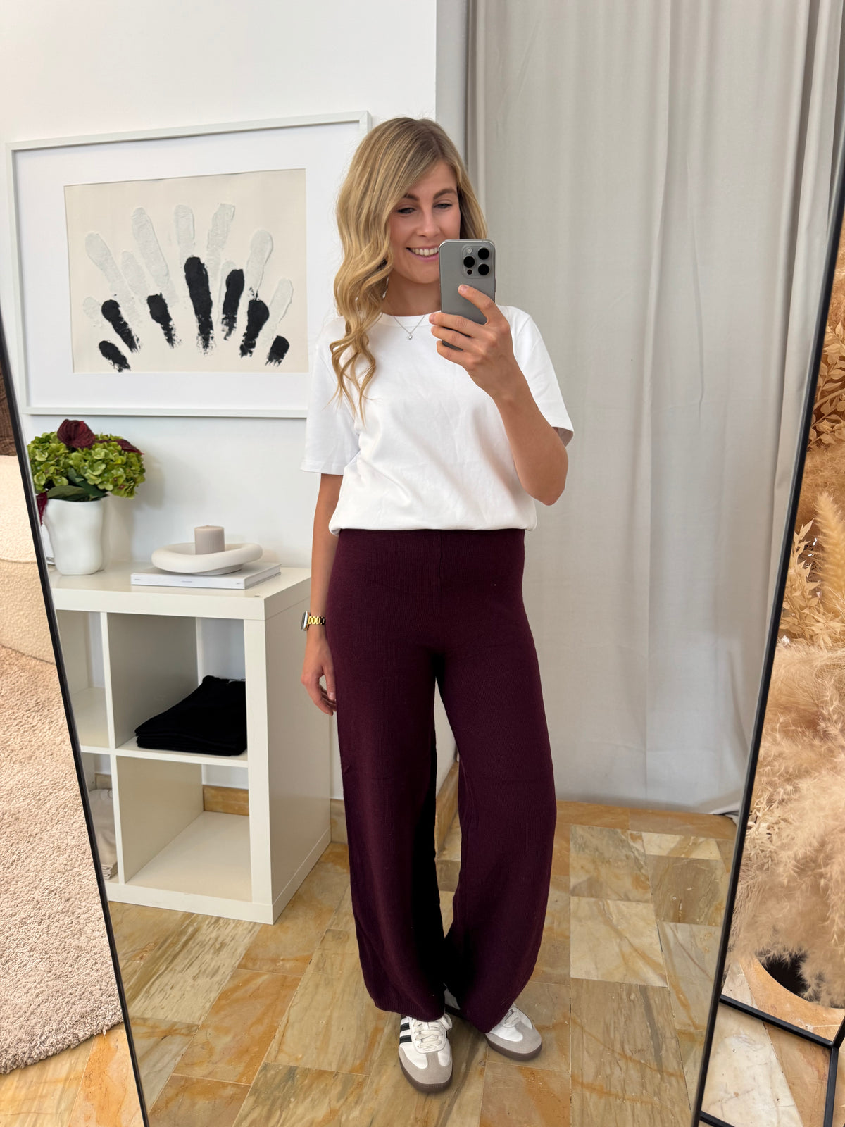 Strickhose - burgundy