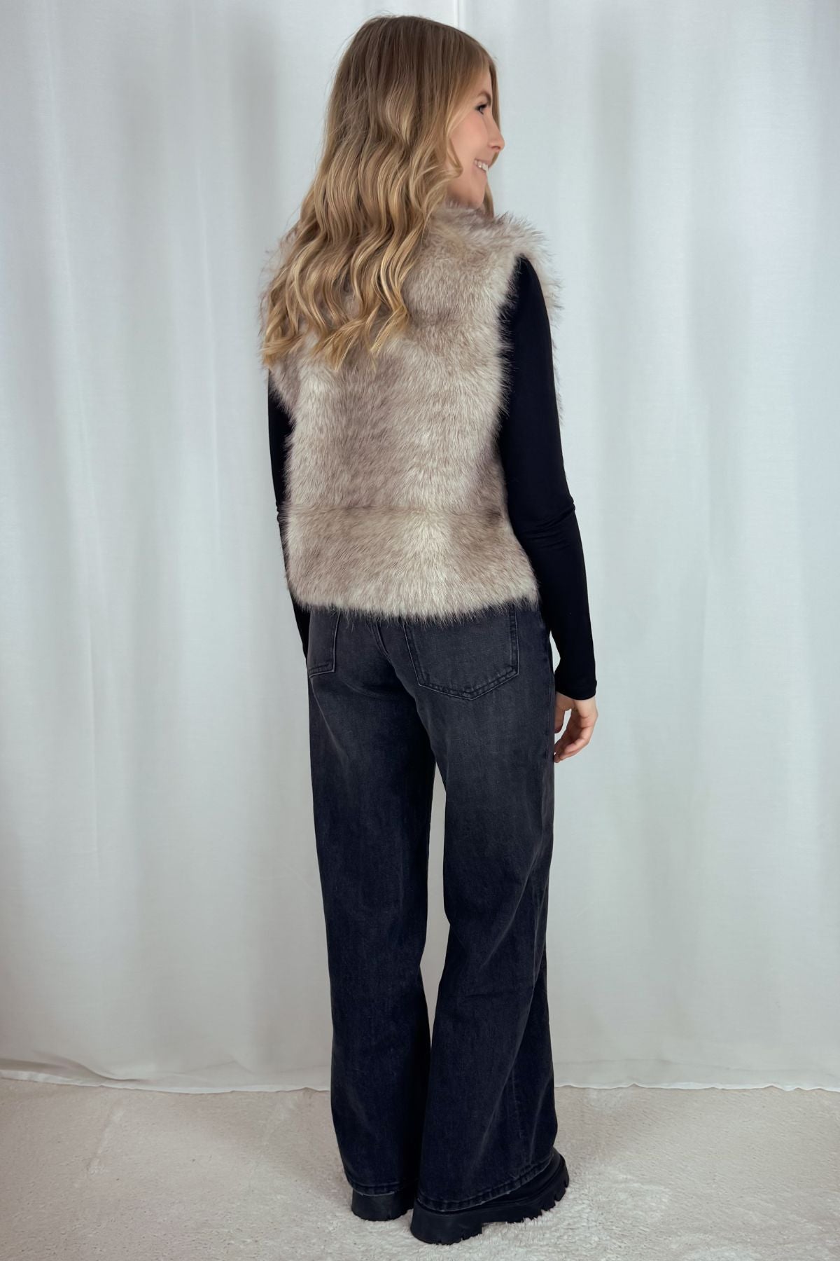 Weste - Faux Fur - beige