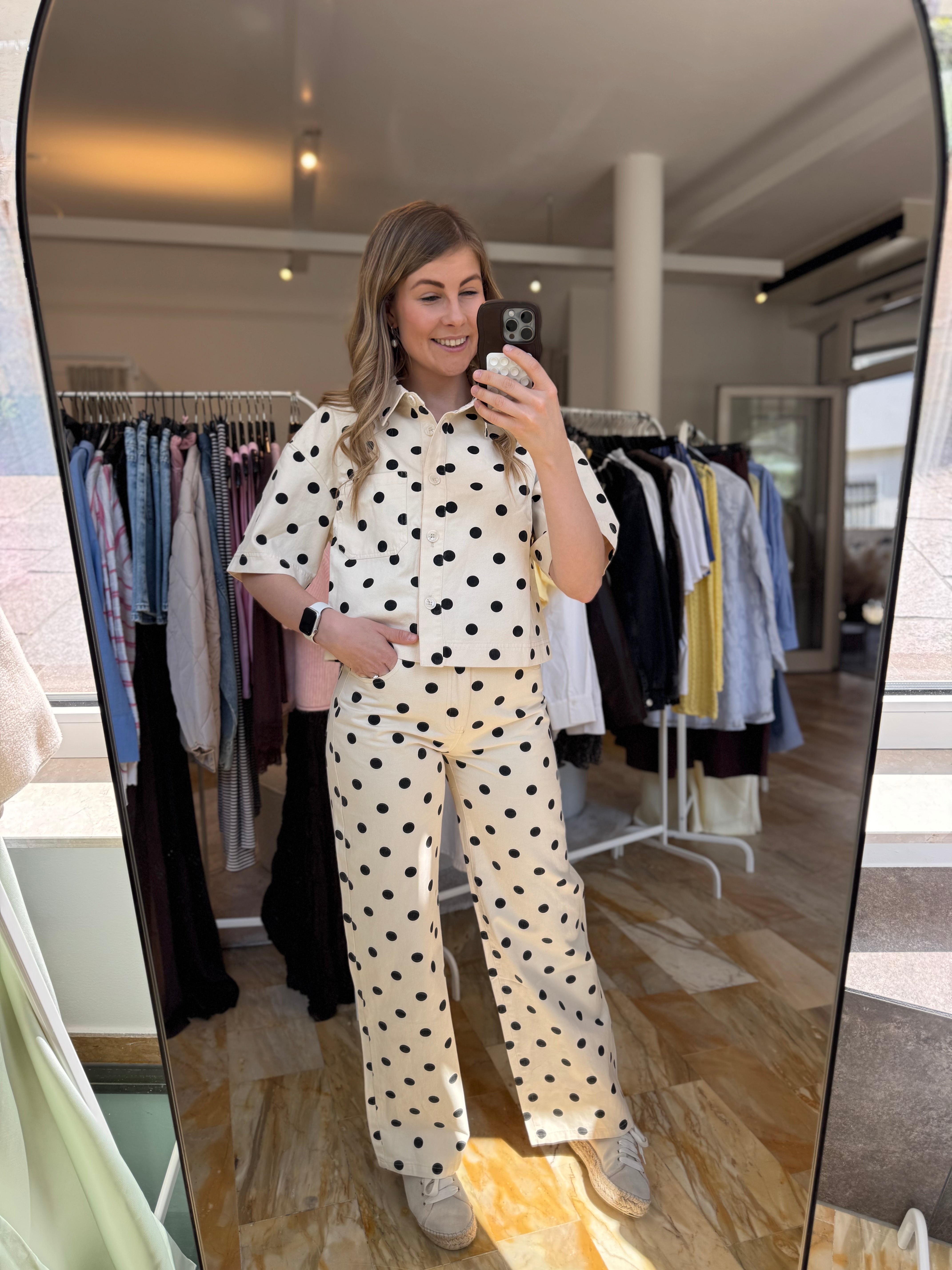 Hemd Polka Dots - beige