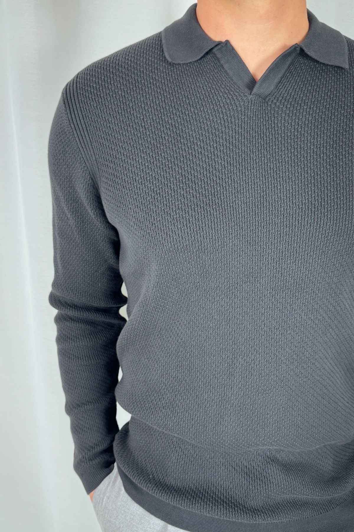 Longsleeve Polo Kostas - dunkelgrün