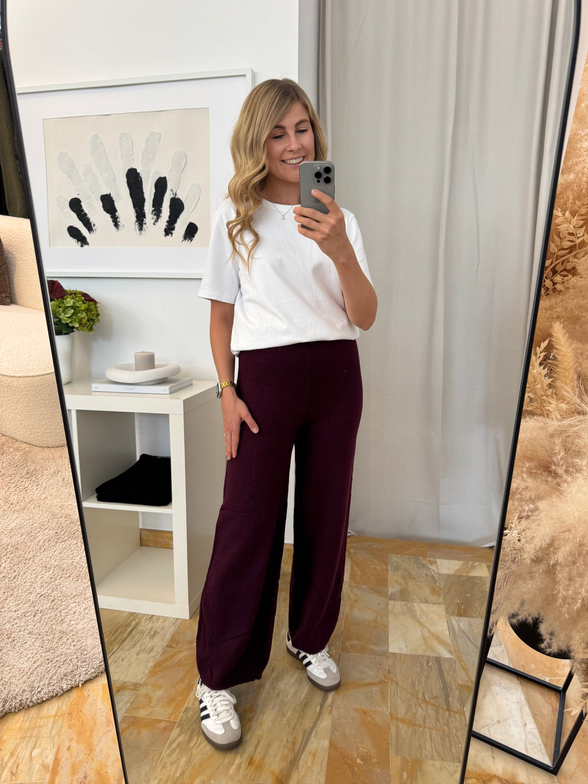 Strickhose - burgundy