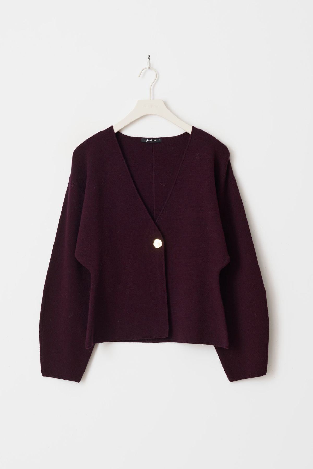 Shaped Strickcardigan - burgunder & creme