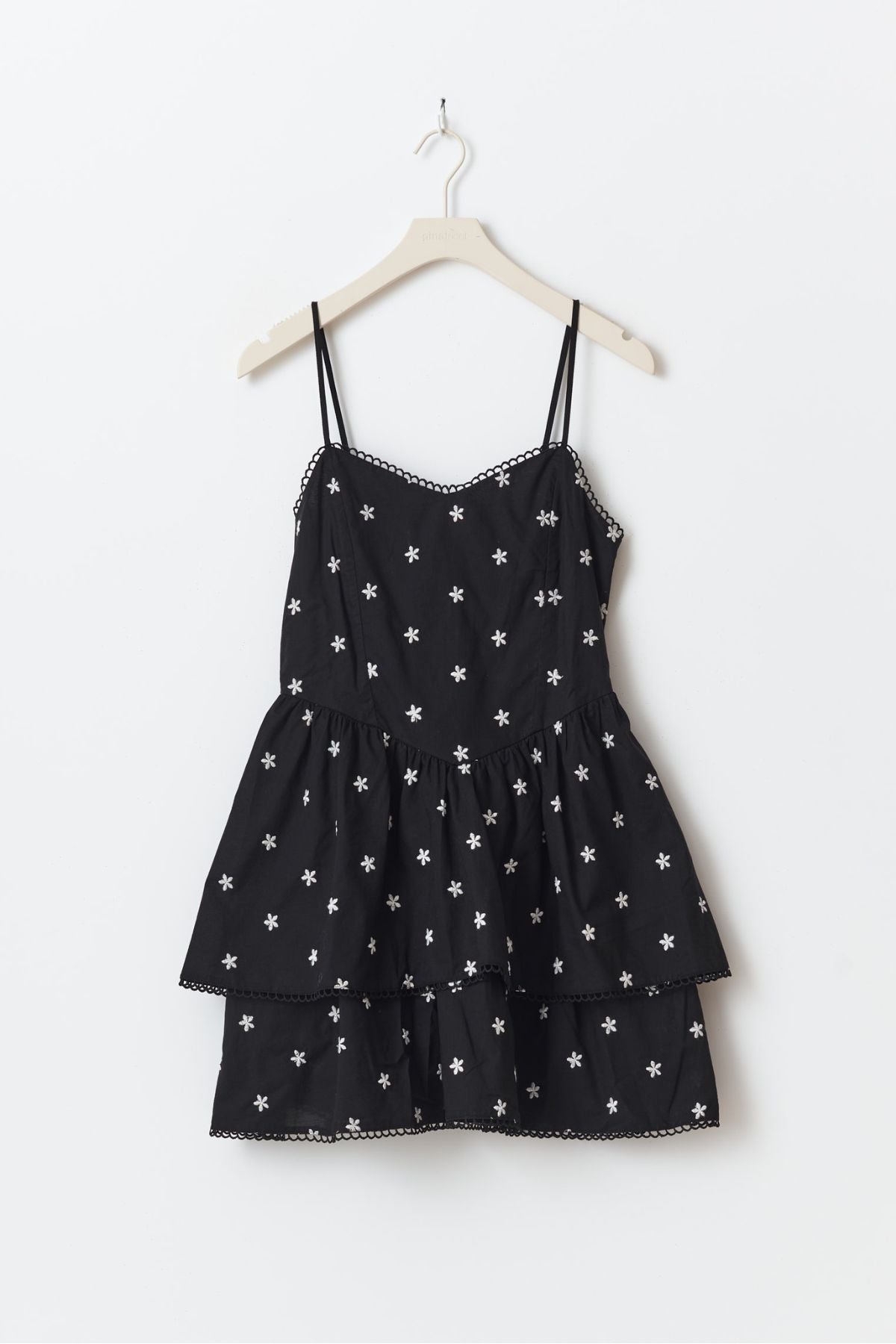 Mini-Kleid mit Blumen - schwarz