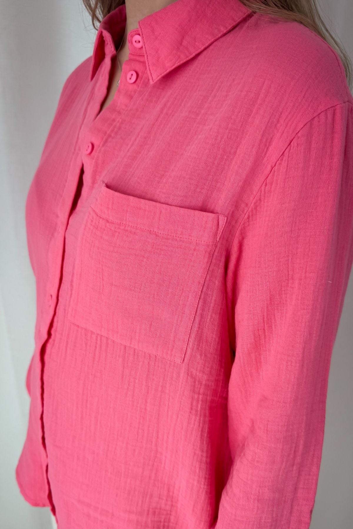 Musselinhemd Sastina - pink/beige