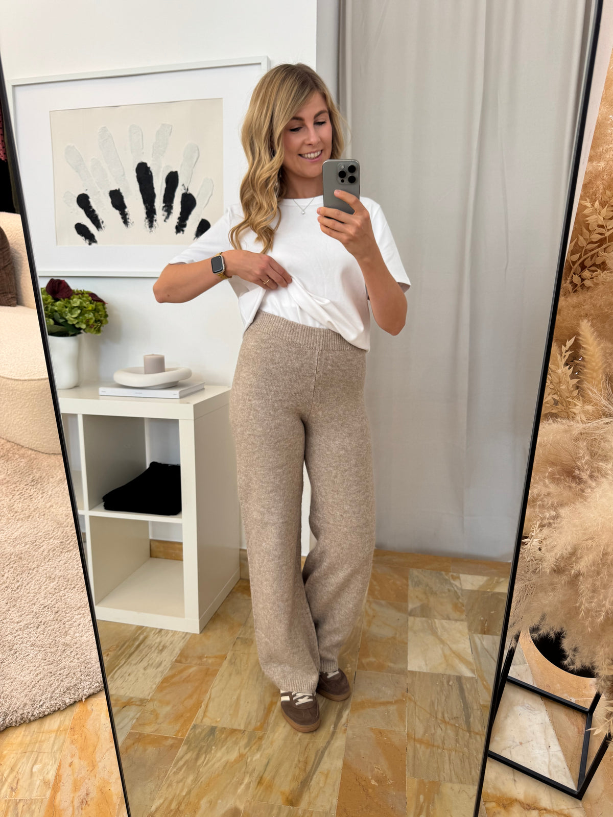 Strickhose - taupe