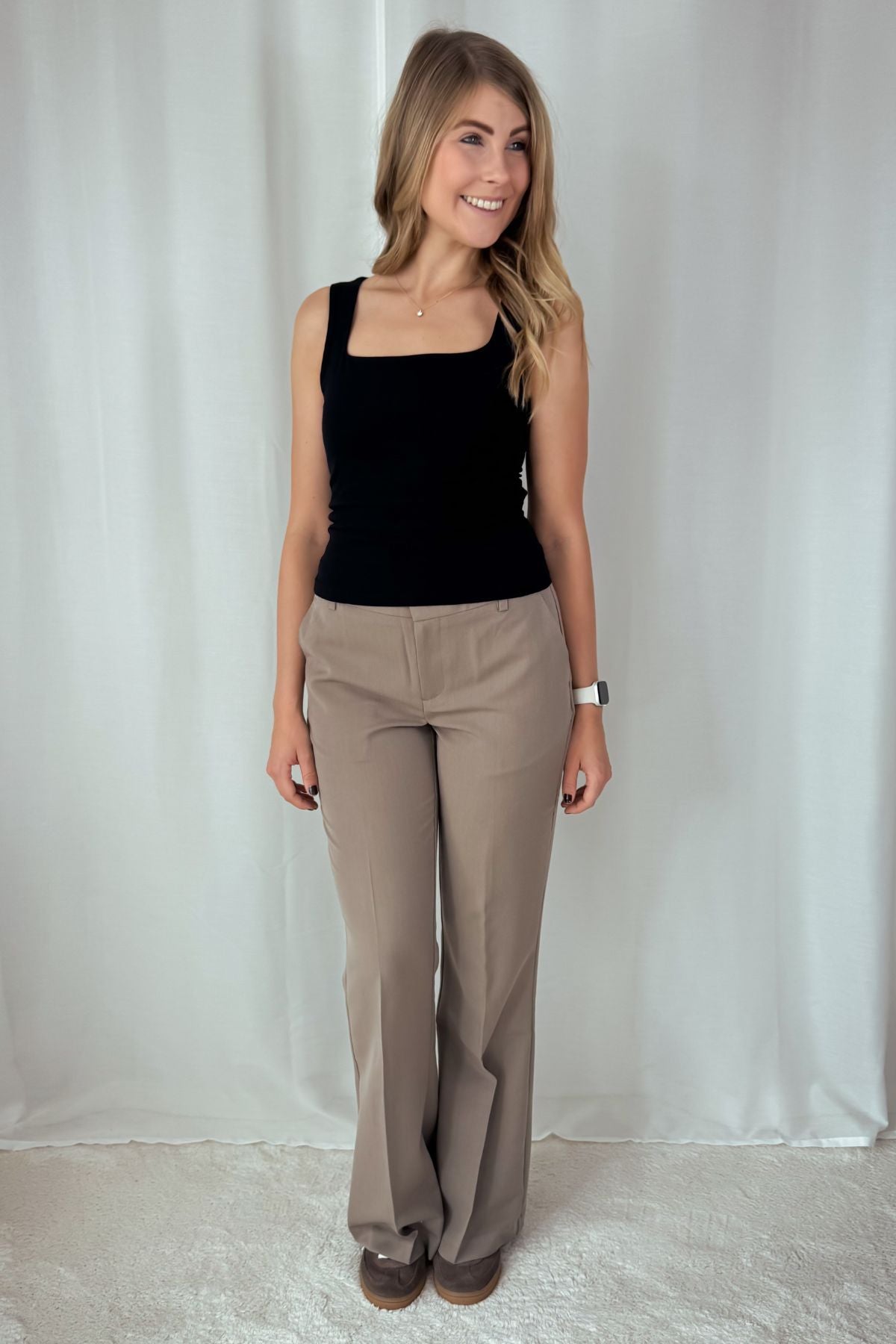 Relaxed Bootcut Hose - taupe