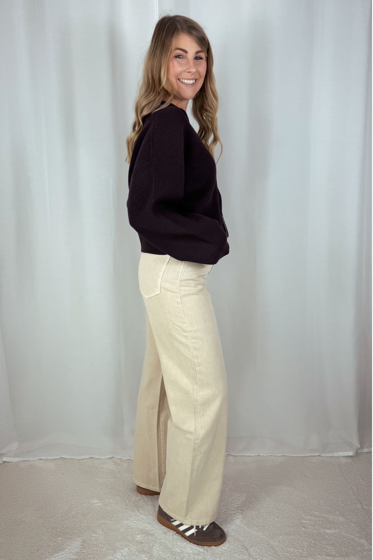 Llleana Cardigan - braun & weiß