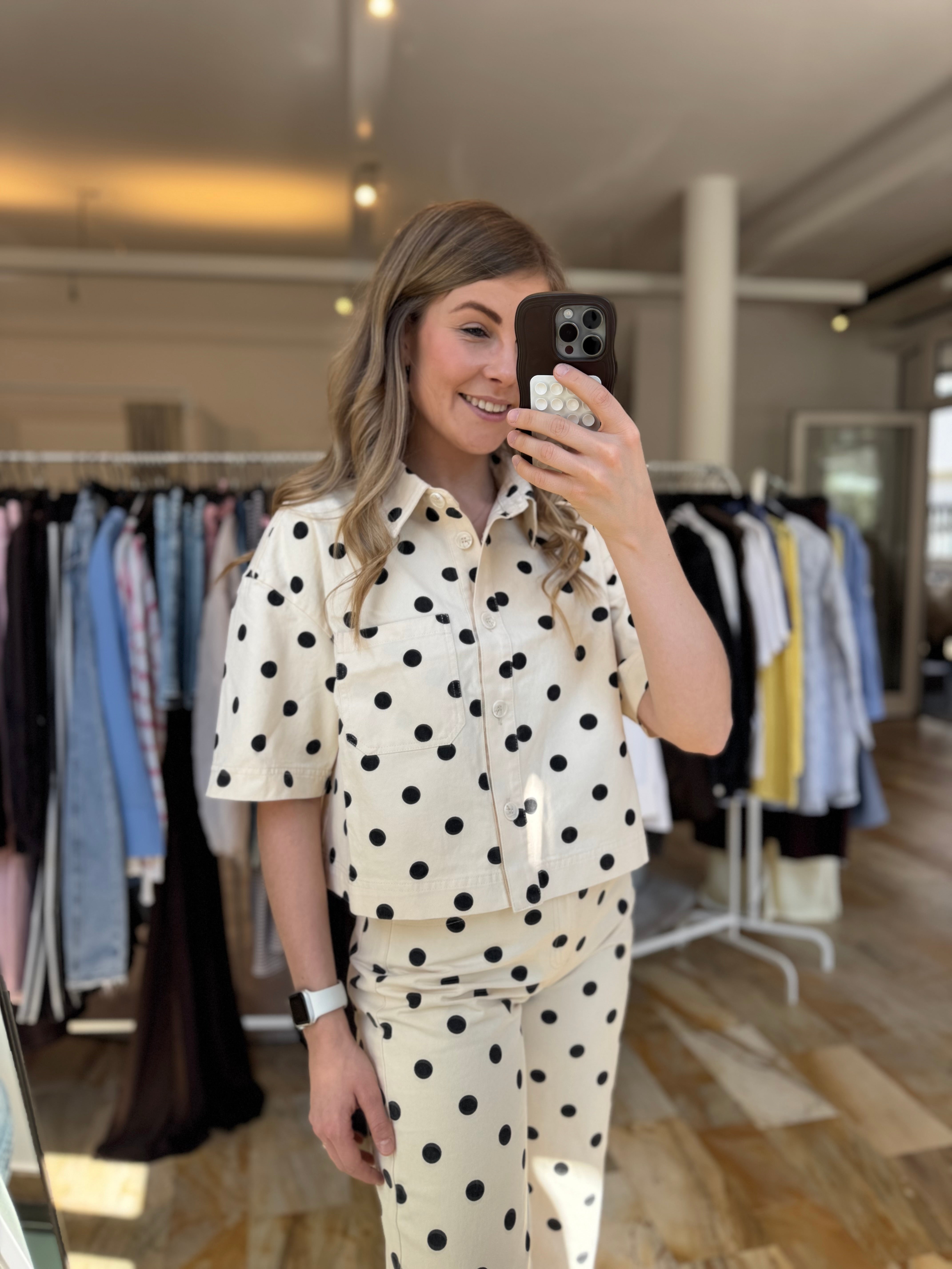 Hemd Polka Dots - beige