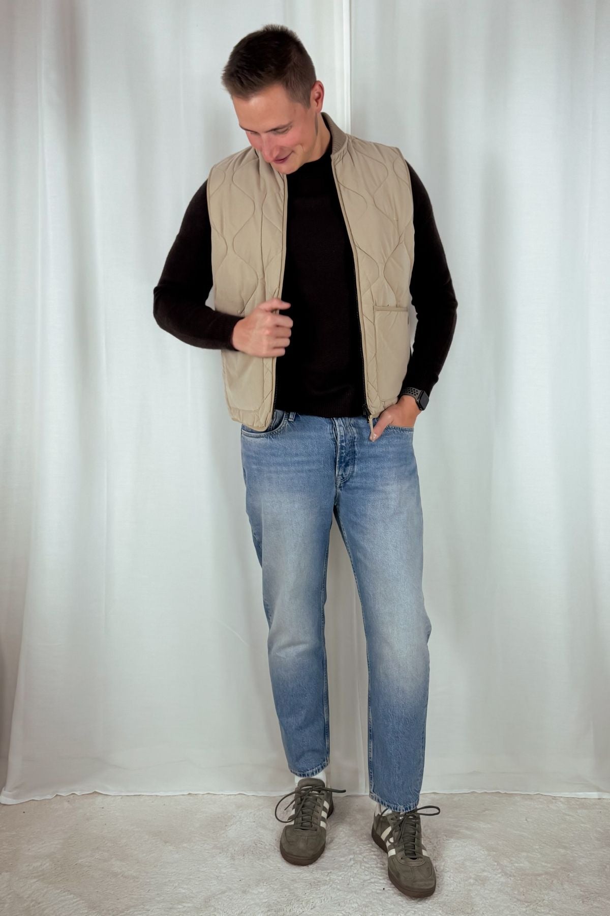 Steppweste Ives beige