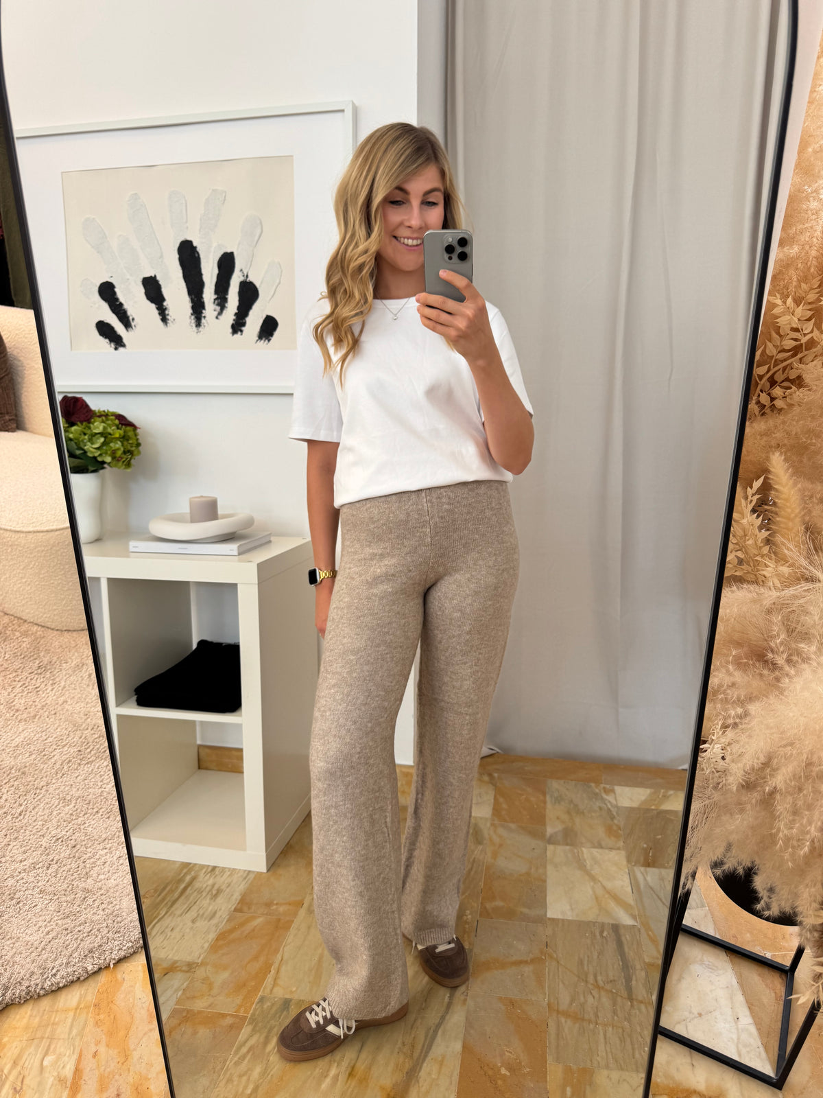 Strickhose - taupe