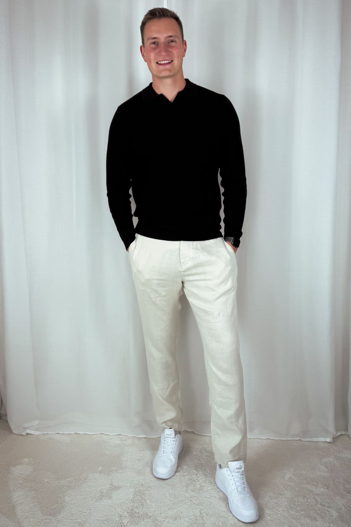 Longsleeve Polo Kostas - dunkelbraun