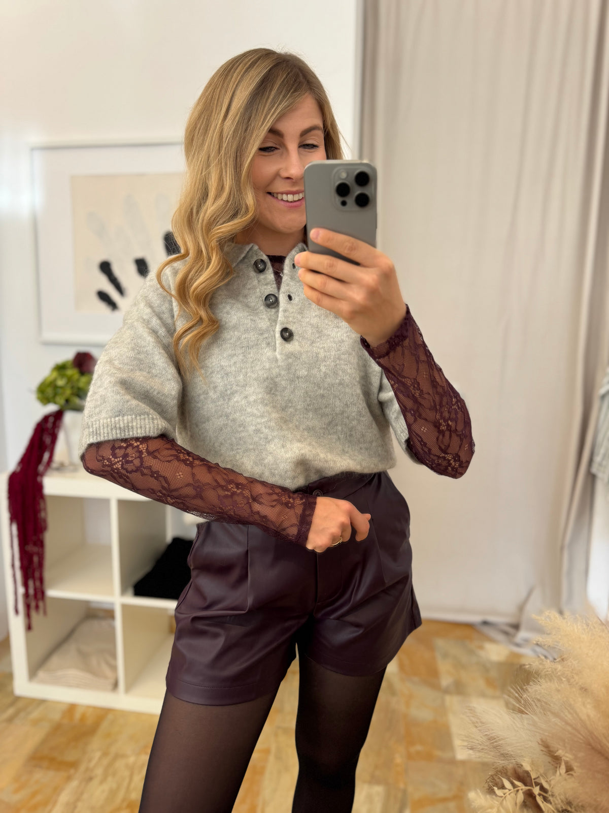 Spitzenbody Janiya - aubergine