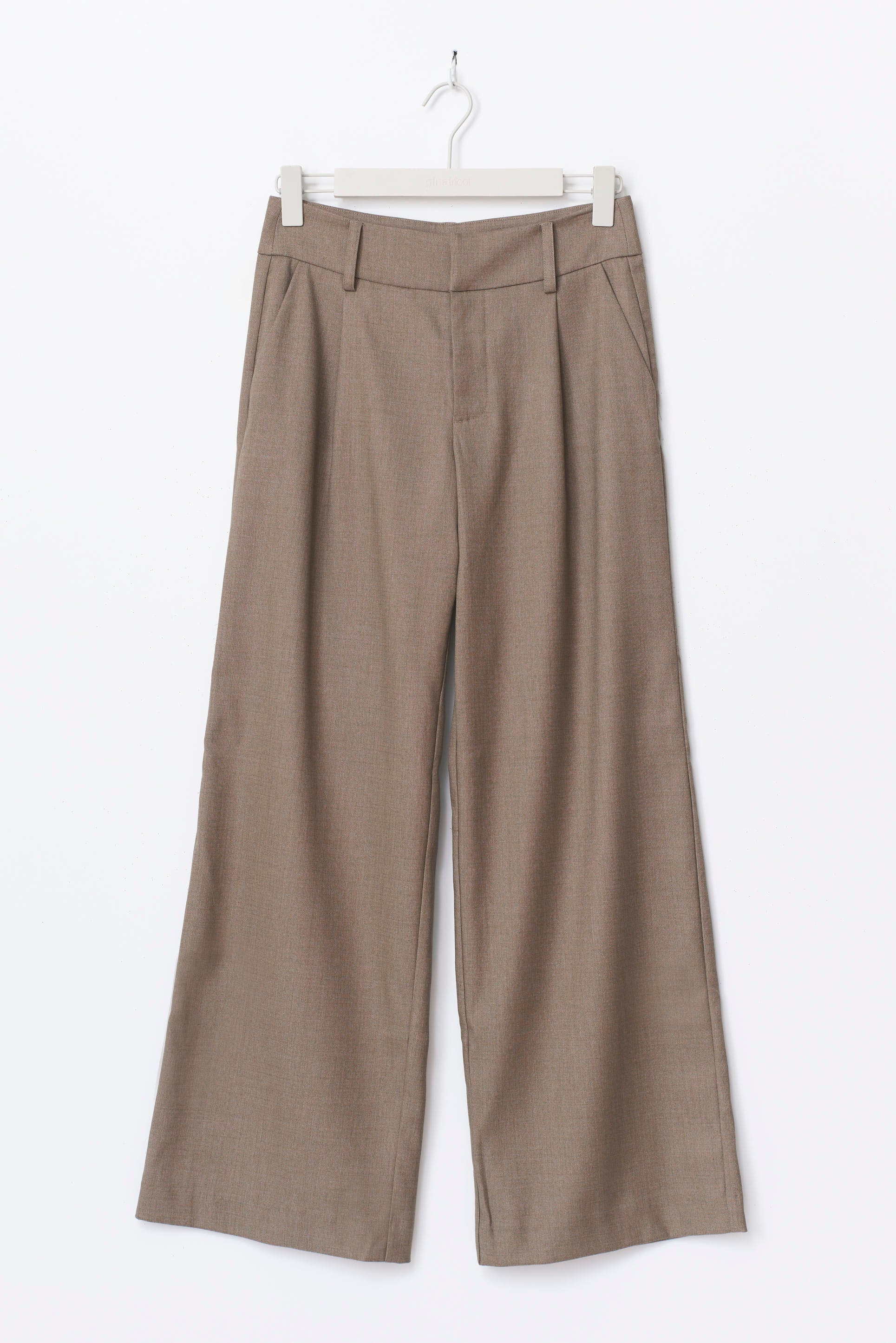 Stoffhose - weit - beige