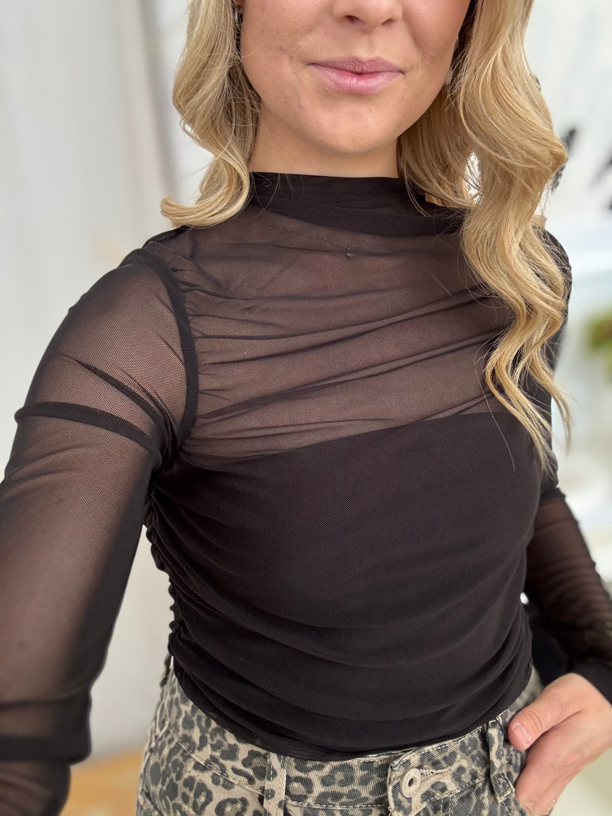 Mesh Longsleeve Inge - schwarz
