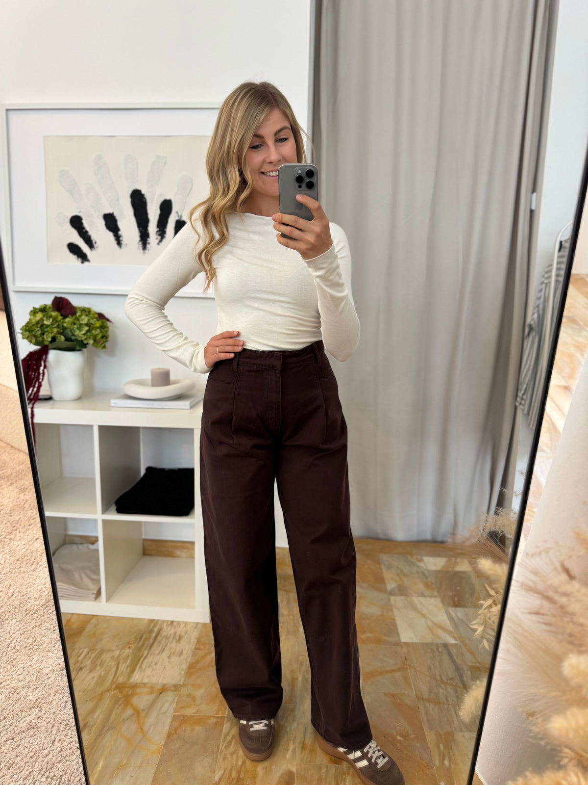 Wide Leg Jeans Leighton - braun