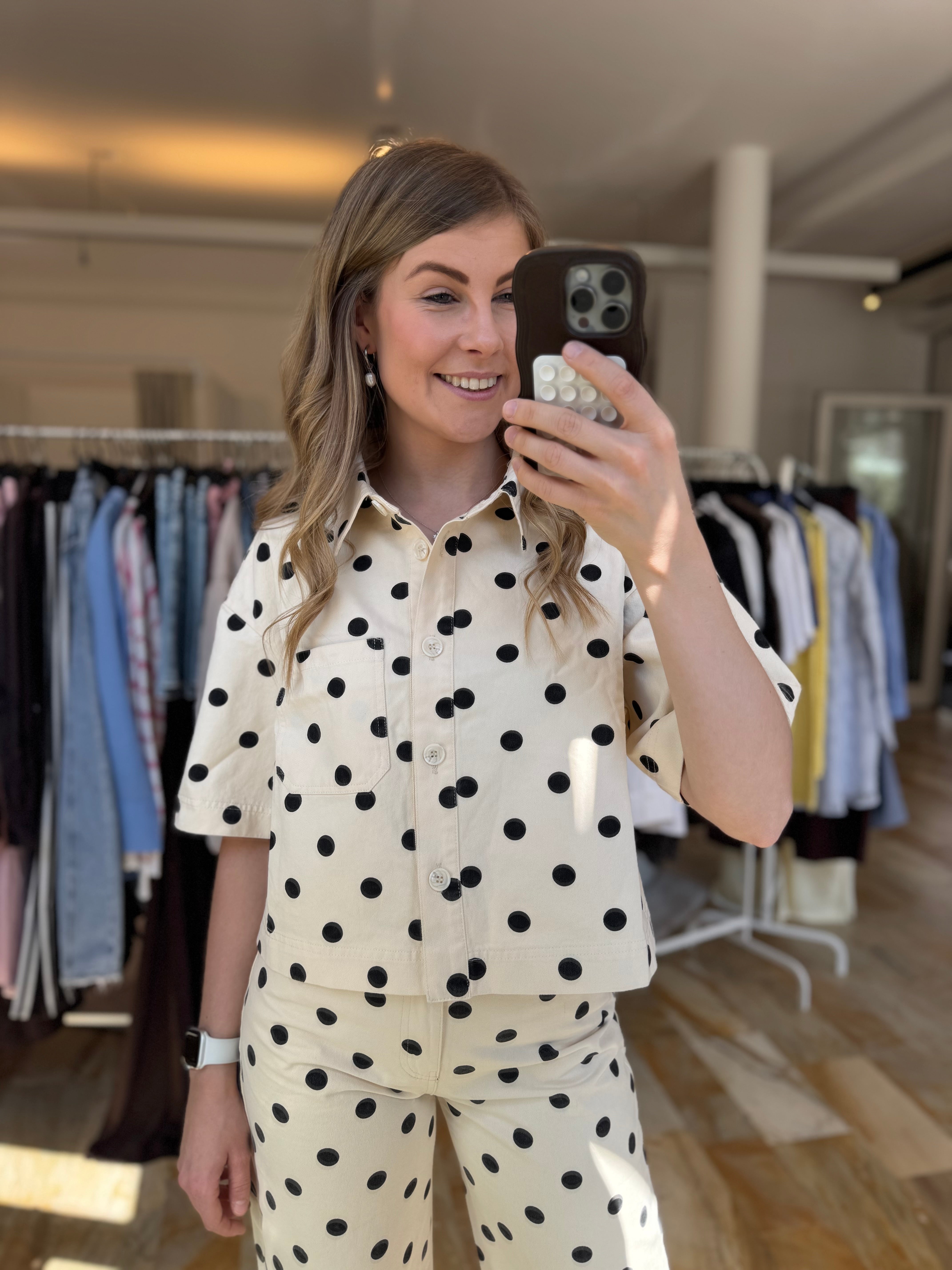 Hemd Polka Dots - beige