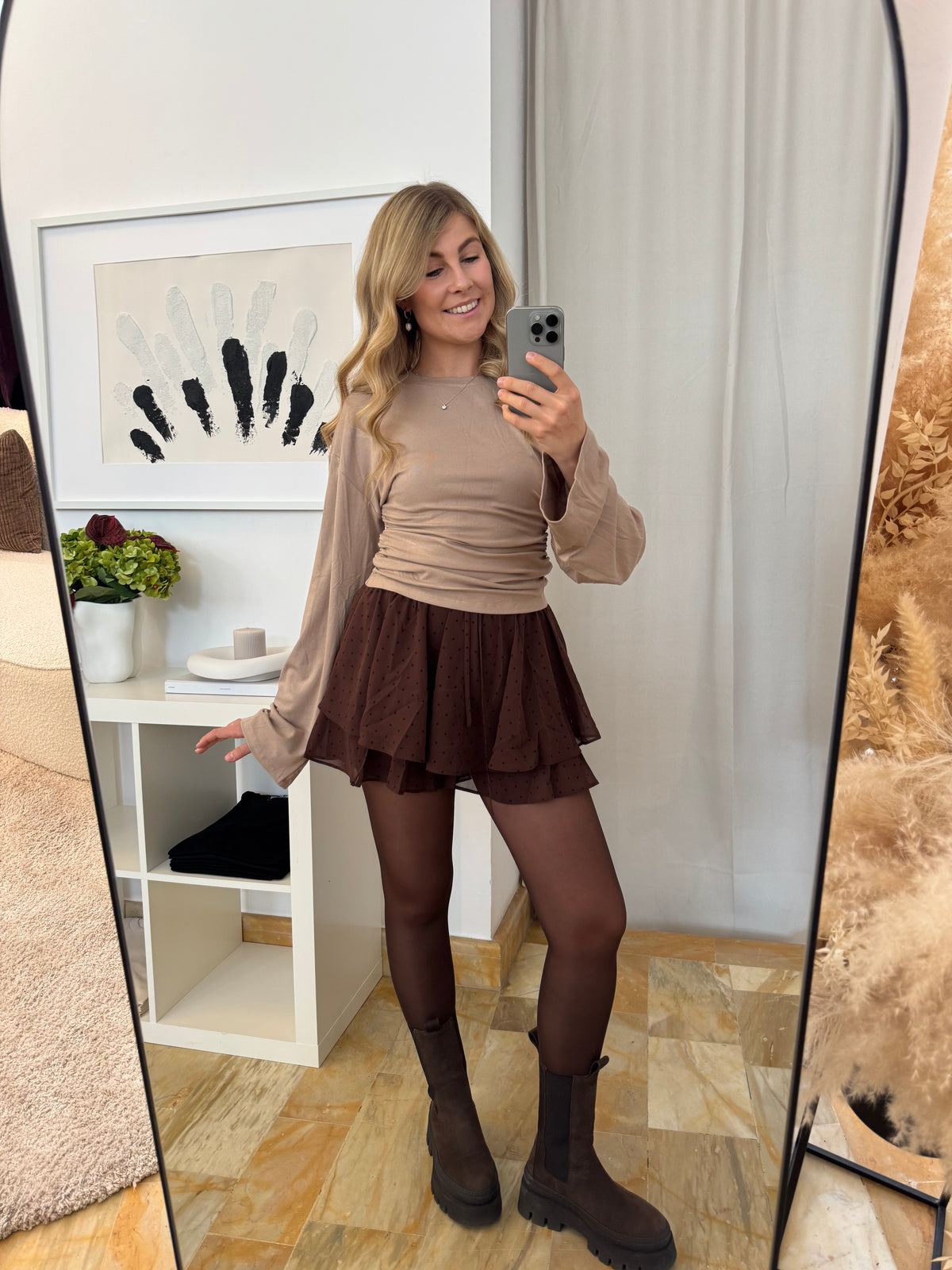 Skort Polka dots - braun
