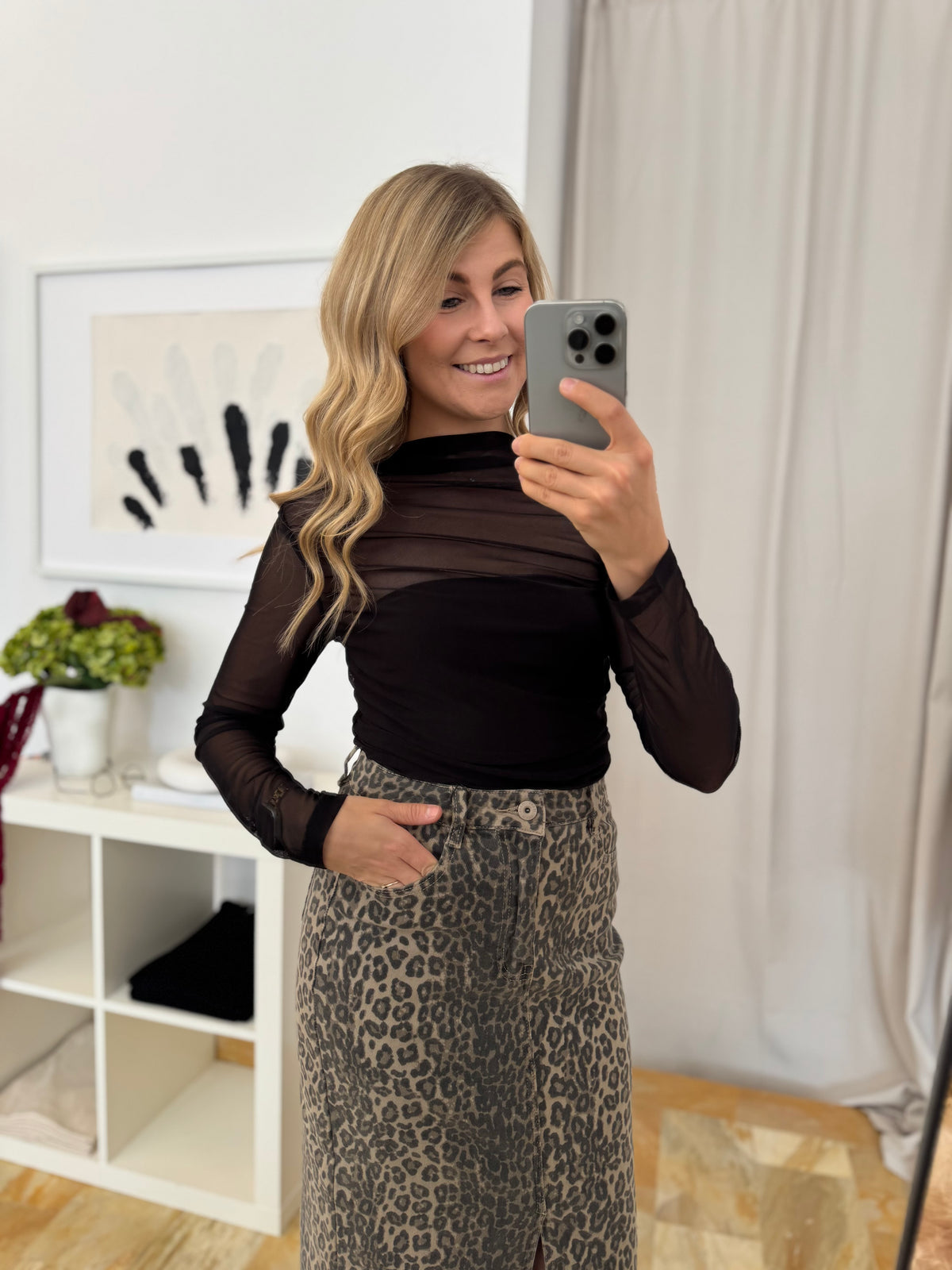 Mesh Longsleeve Inge - schwarz