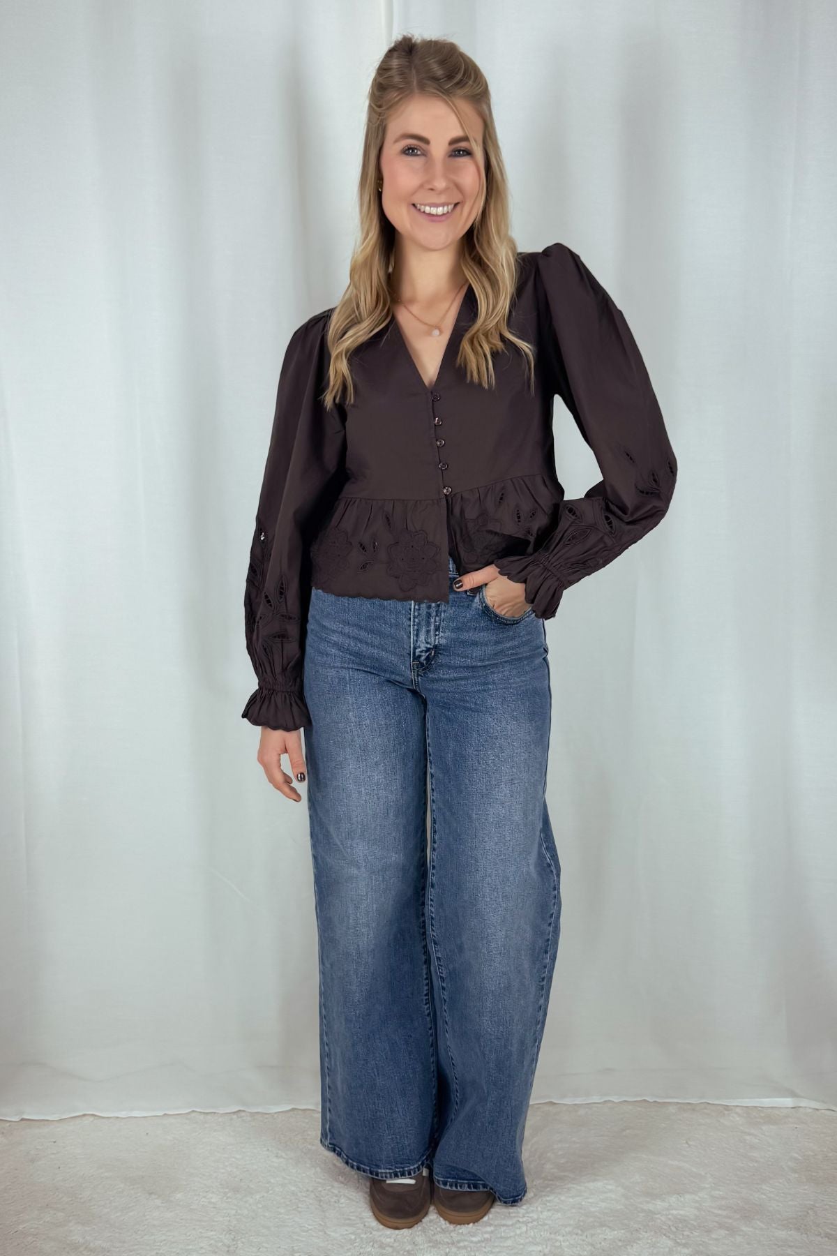 Lacing Bluse - braun