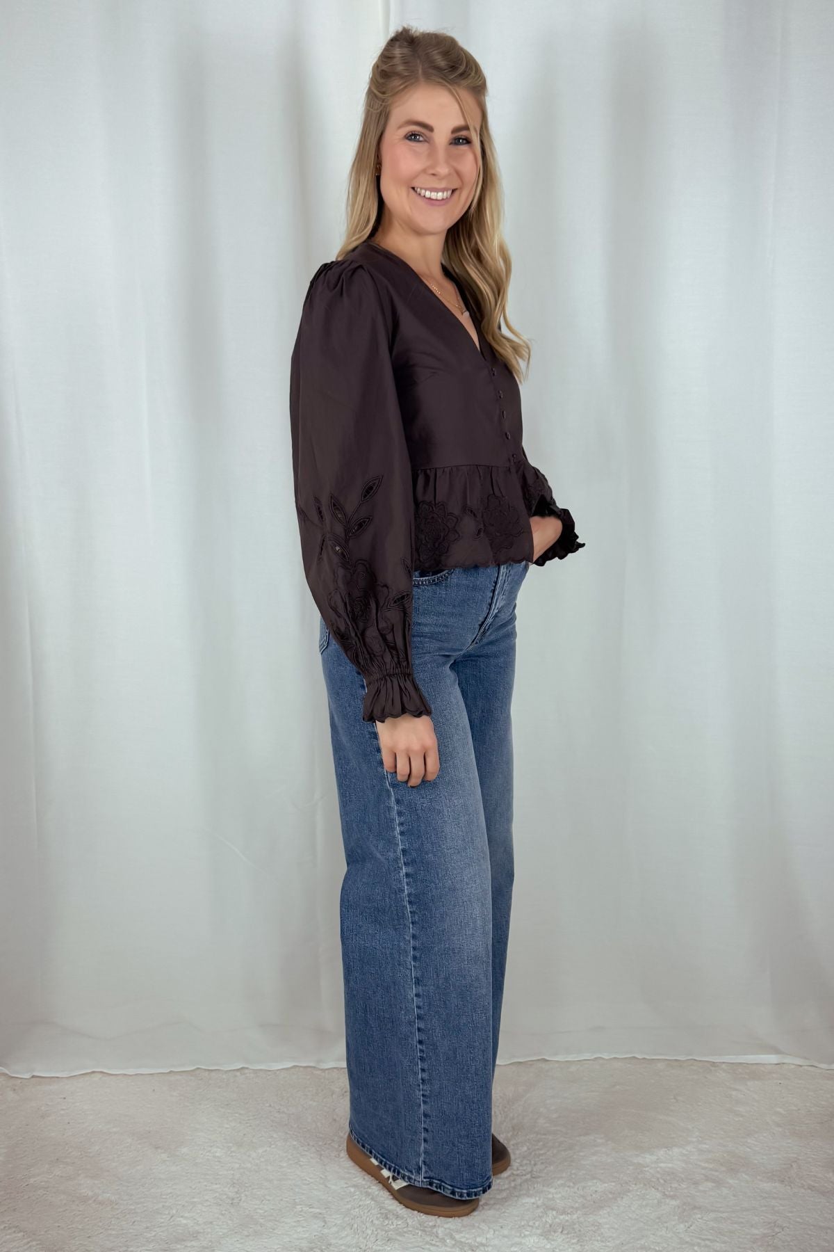 Lacing Bluse - braun