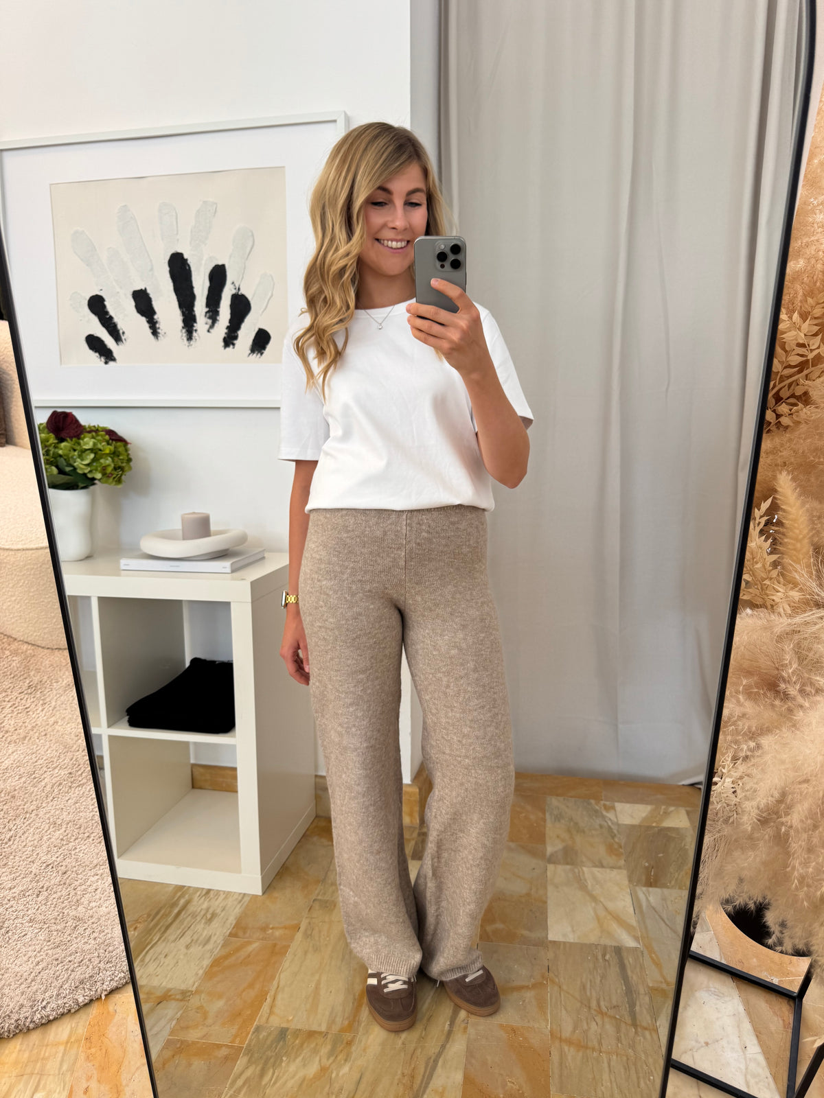 Strickhose - taupe