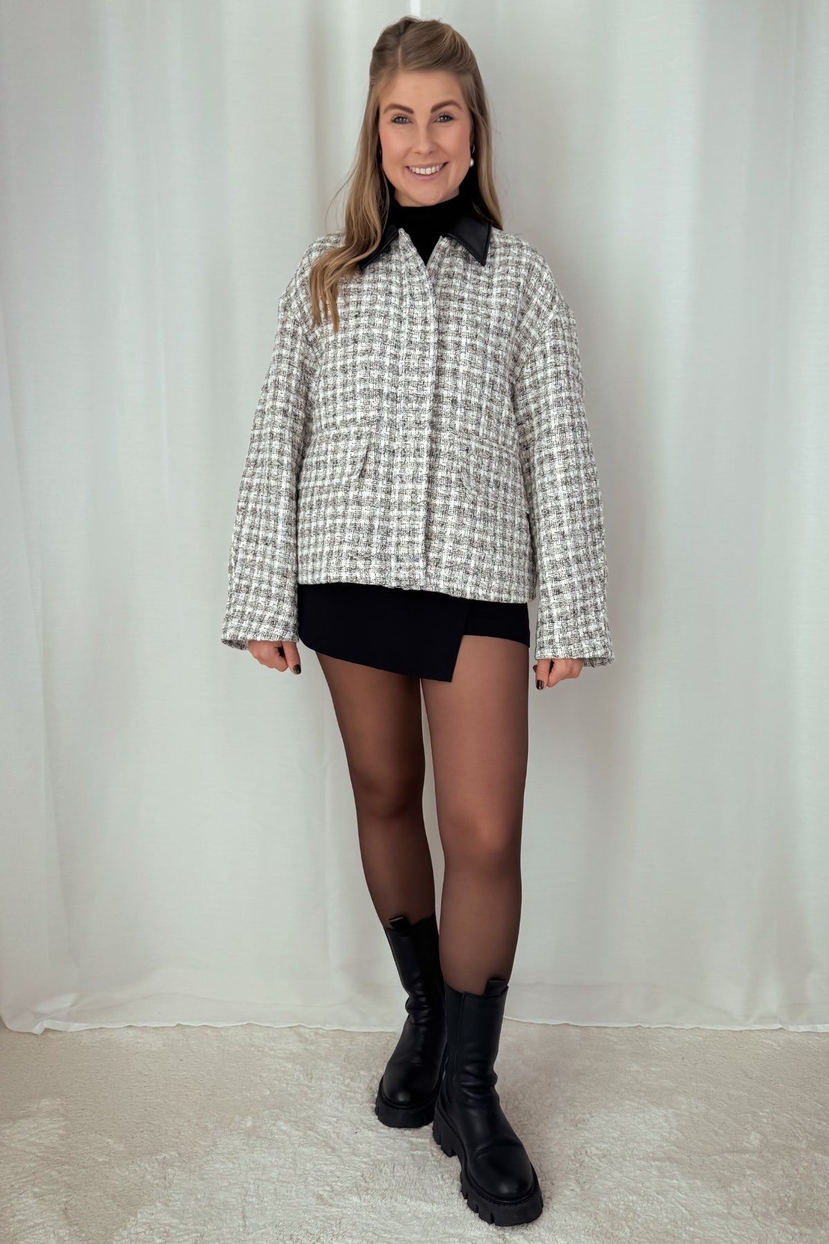 Jacke Xina - schwarz meliert