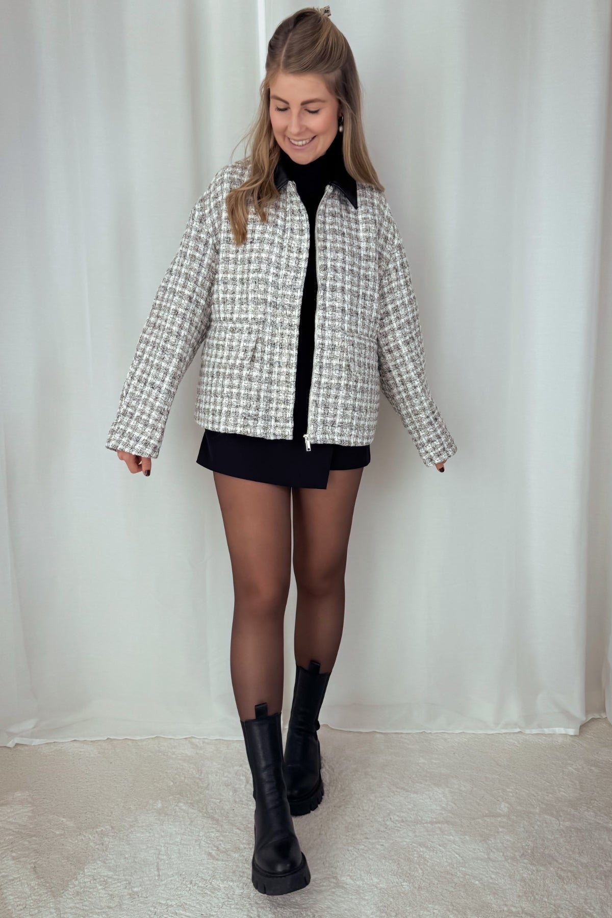 Jacke Xina - schwarz meliert