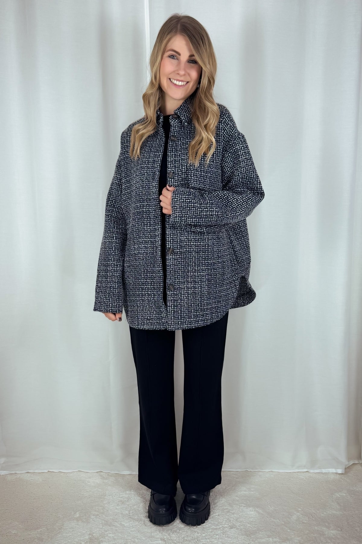 Overshirt Anisha - schwarz meliert