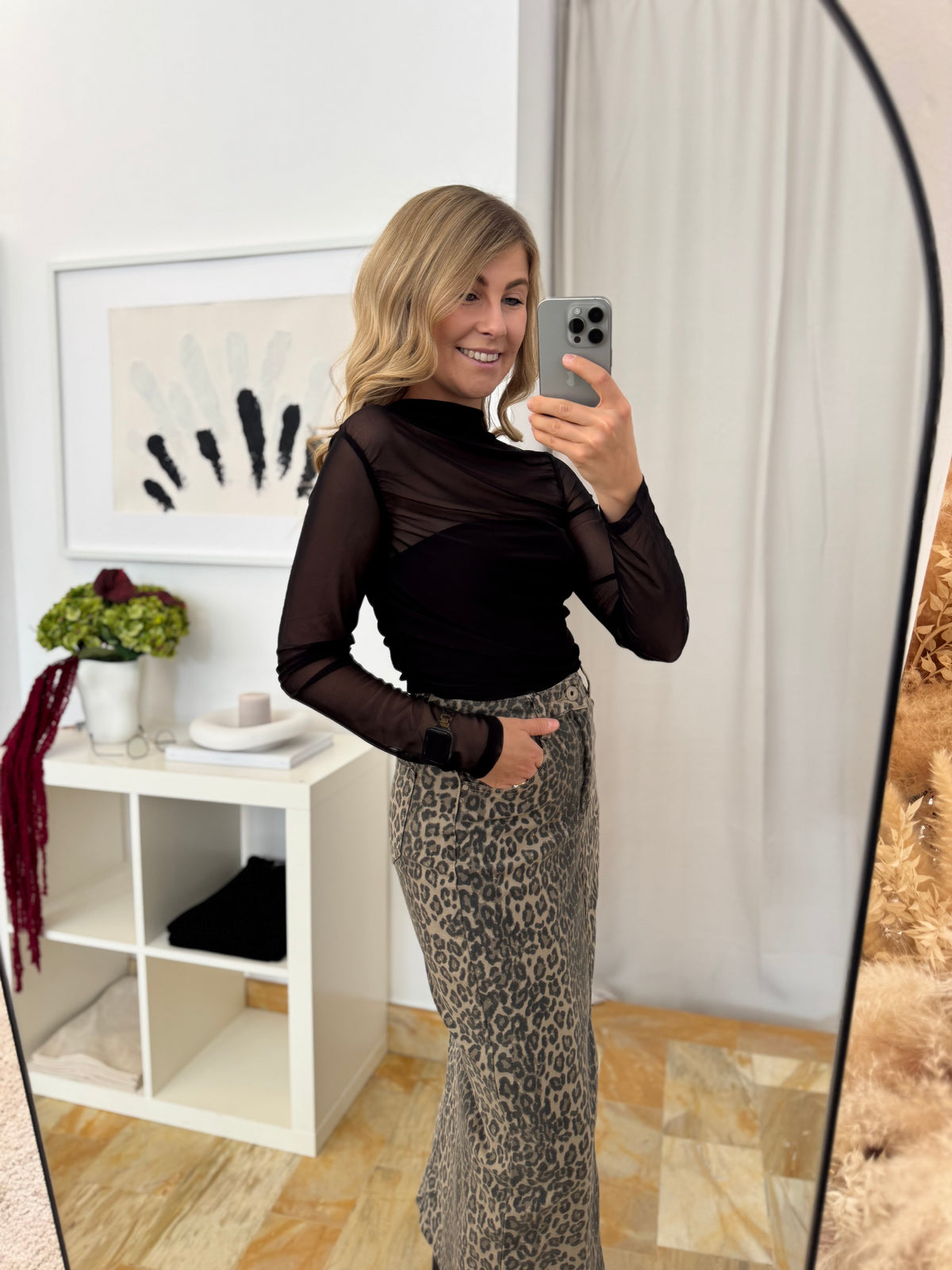 Mesh Longsleeve Inge - schwarz