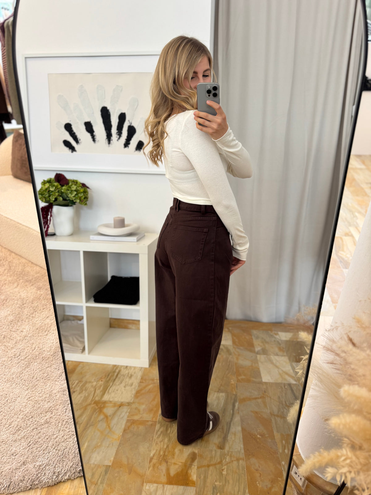 Wide Leg Jeans Leighton - braun