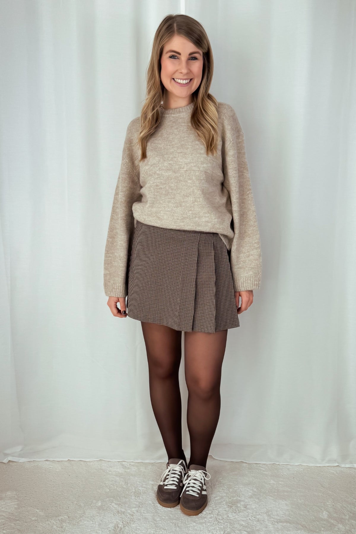Strickpullover Rundhals - beige