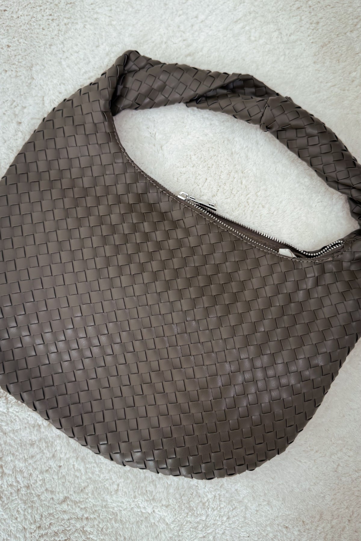 Braided Shoulder Bag - khaki