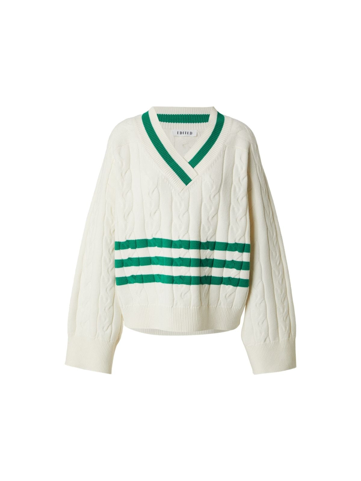 Pullover charline - creme mit grün